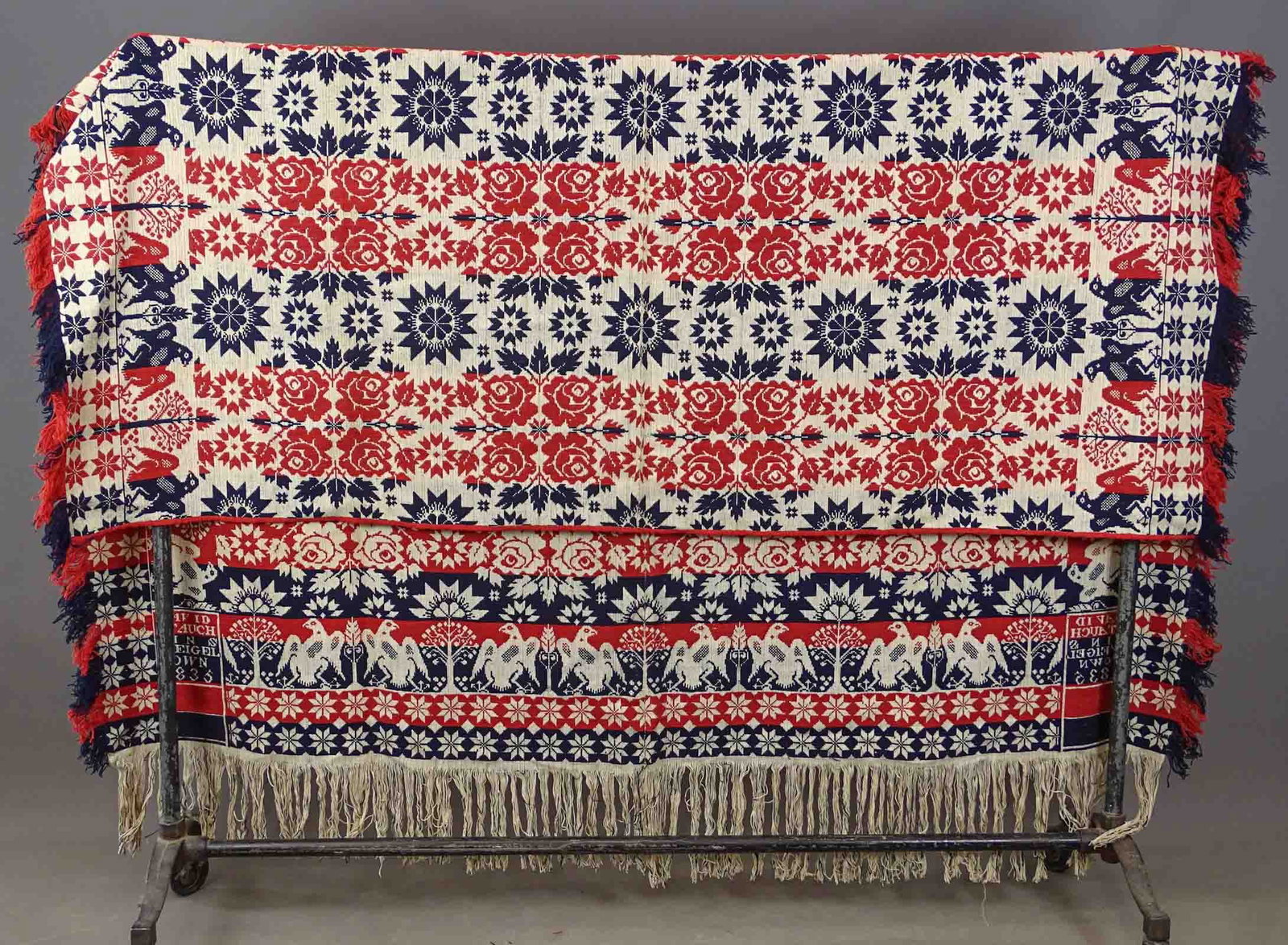 19th c. Eagle Coverlet - 4