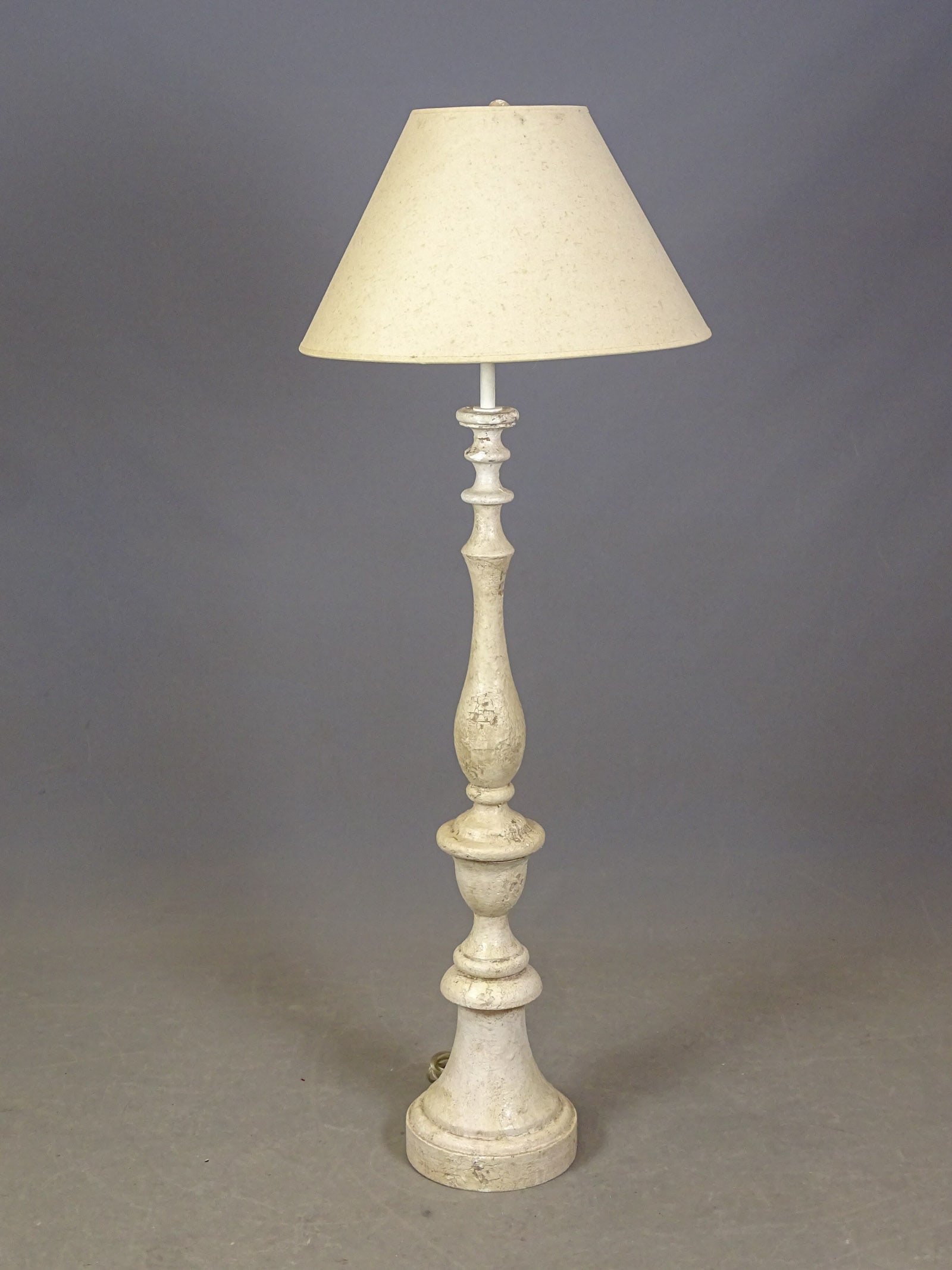 Floor Lamp: Composition floor lamp "Chabby Chic". With shade. 61" Ht..