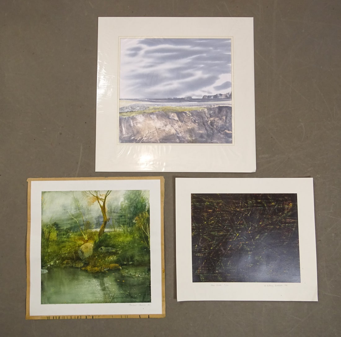 Assorted Artwork Lot: Assorted loose artwork lot including: Philip Stevens (20th Century), "Untitled", watercolor (22 1/2" x 23"), Anthony "Tony" Batchelor (20th Century), "Floor Board 4/10"), lithograph (19 1/2" x 22"),