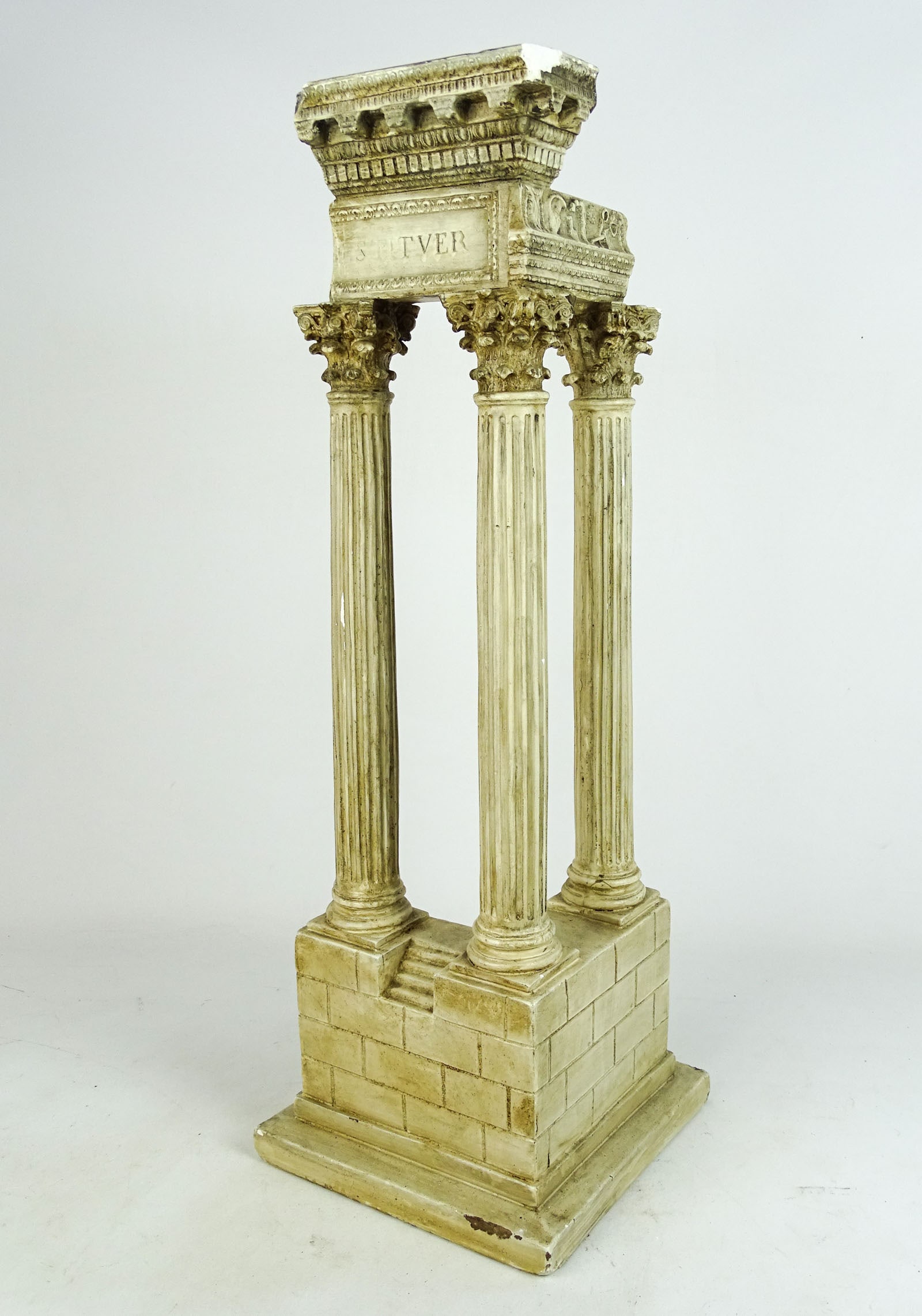 Plaster Sulpture of Ruins: Plaster sculpture of a Ruins. 8 1/2" x 9" x 25".
