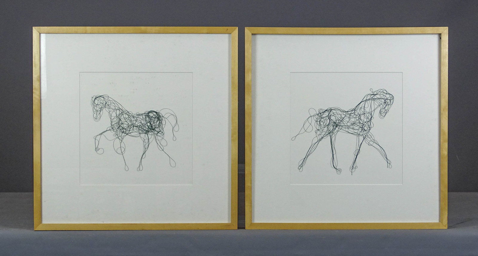Kristin Nyce (20/21st Century): Kristin Nyce (20th/21st Century), "Trotting Horse" (I, III), Overall in frames 21" x 21".