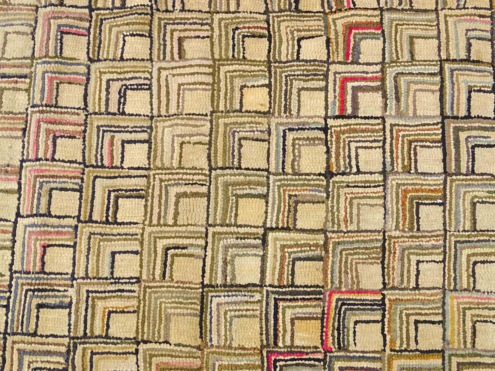 Early Hooked Rug - 2