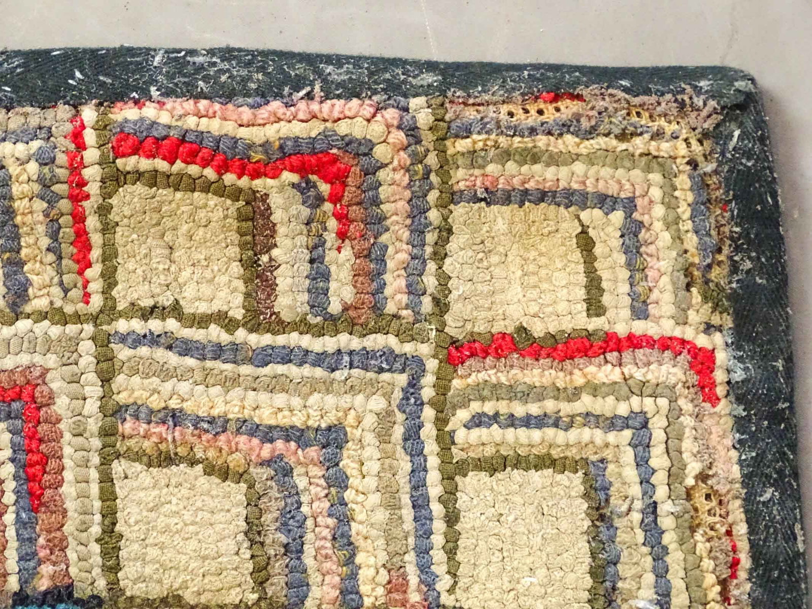 Early Hooked Rug - 3