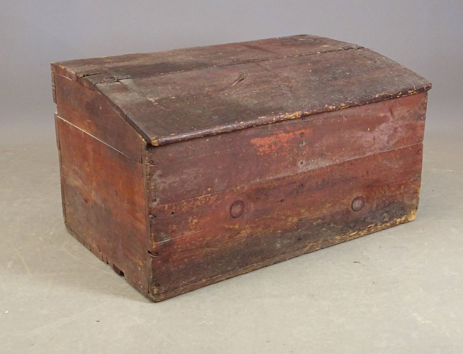 19th c. Grain Box: 19th c. grain box in old red paint. 40" x 24" x 22" Ht..