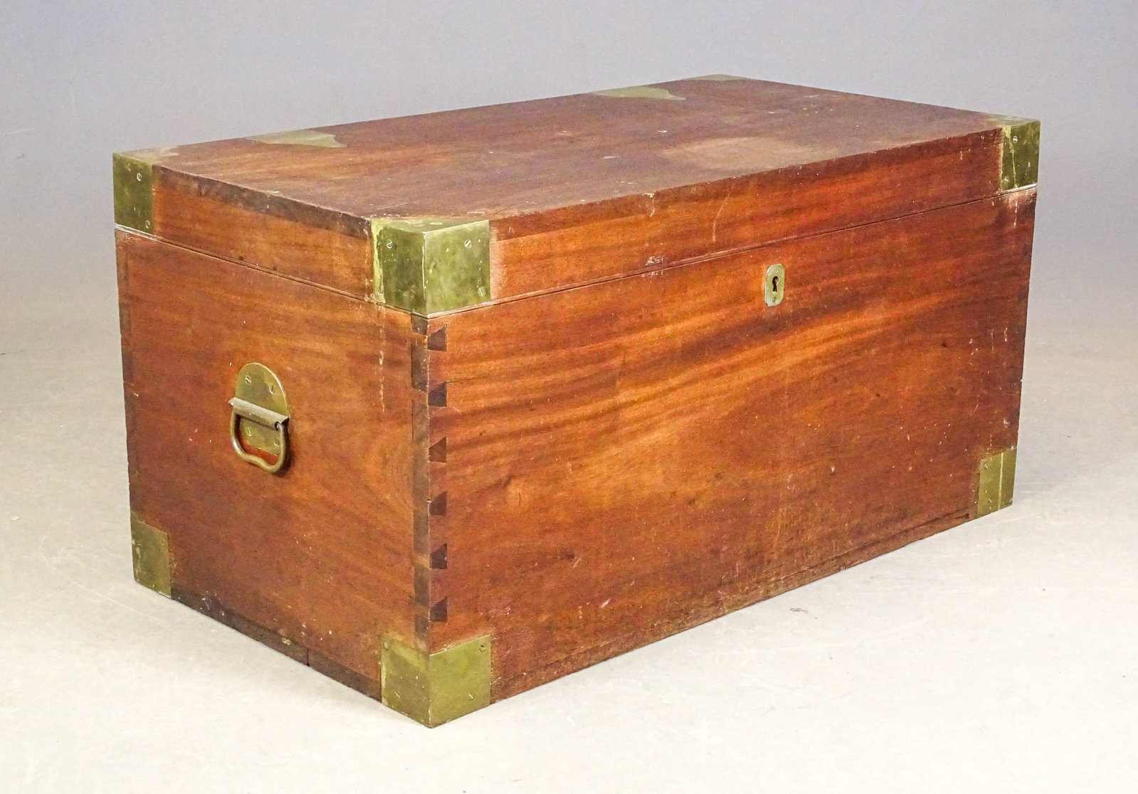 Cedar Trunk: Cedar trunk. Brass appointed. 38" x 21" x 19".