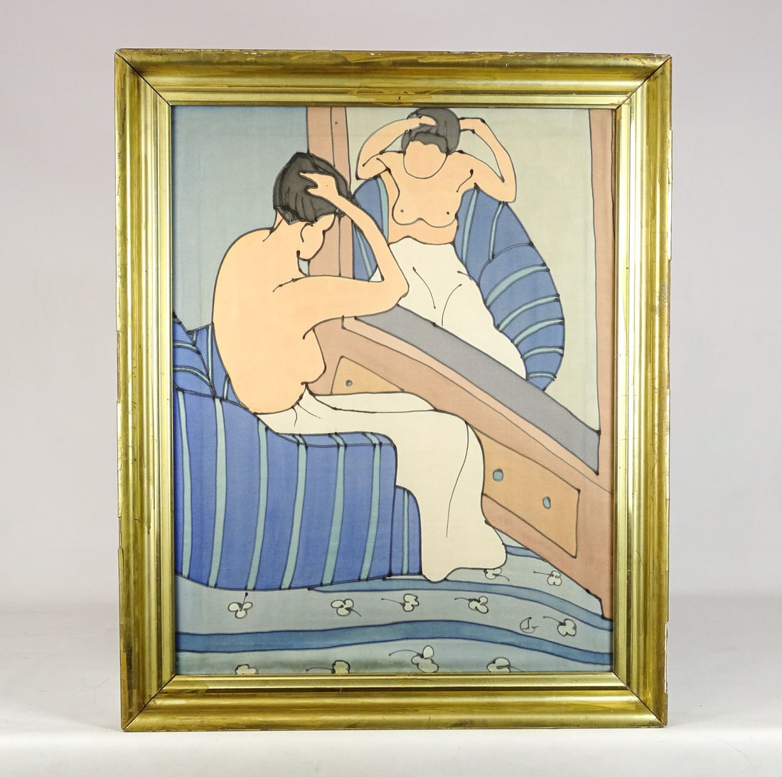 Silk Print: Silk print based on Mary Cassatts Women Bathing.