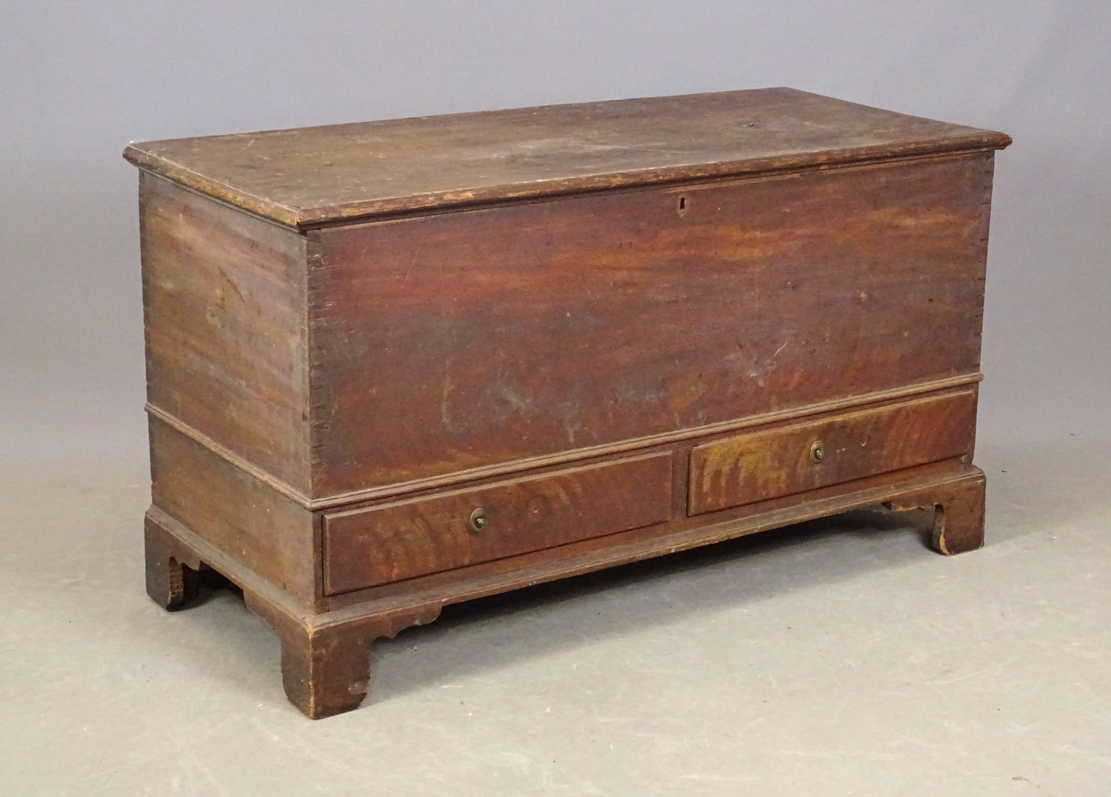 18th c. Blanket Box: 18th c. Chippendale painted two drawer blanket box. 46" x 21" x 27" Ht..