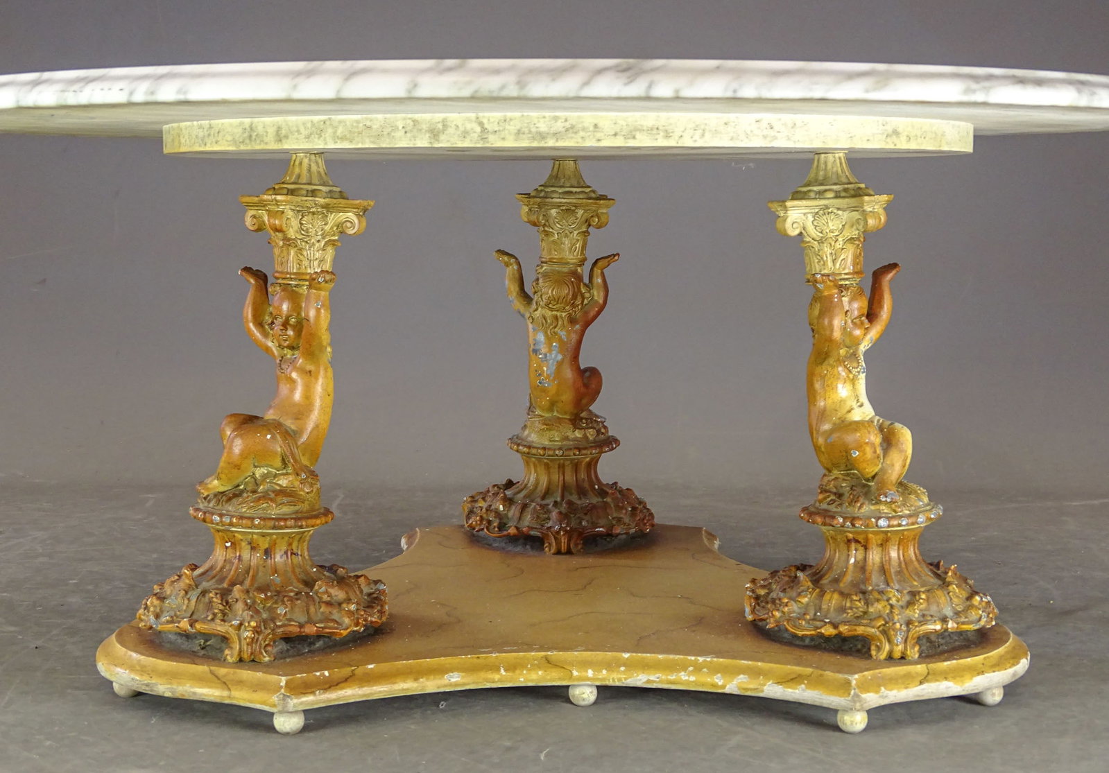 Vintage Marble Top Coffee Table - 2