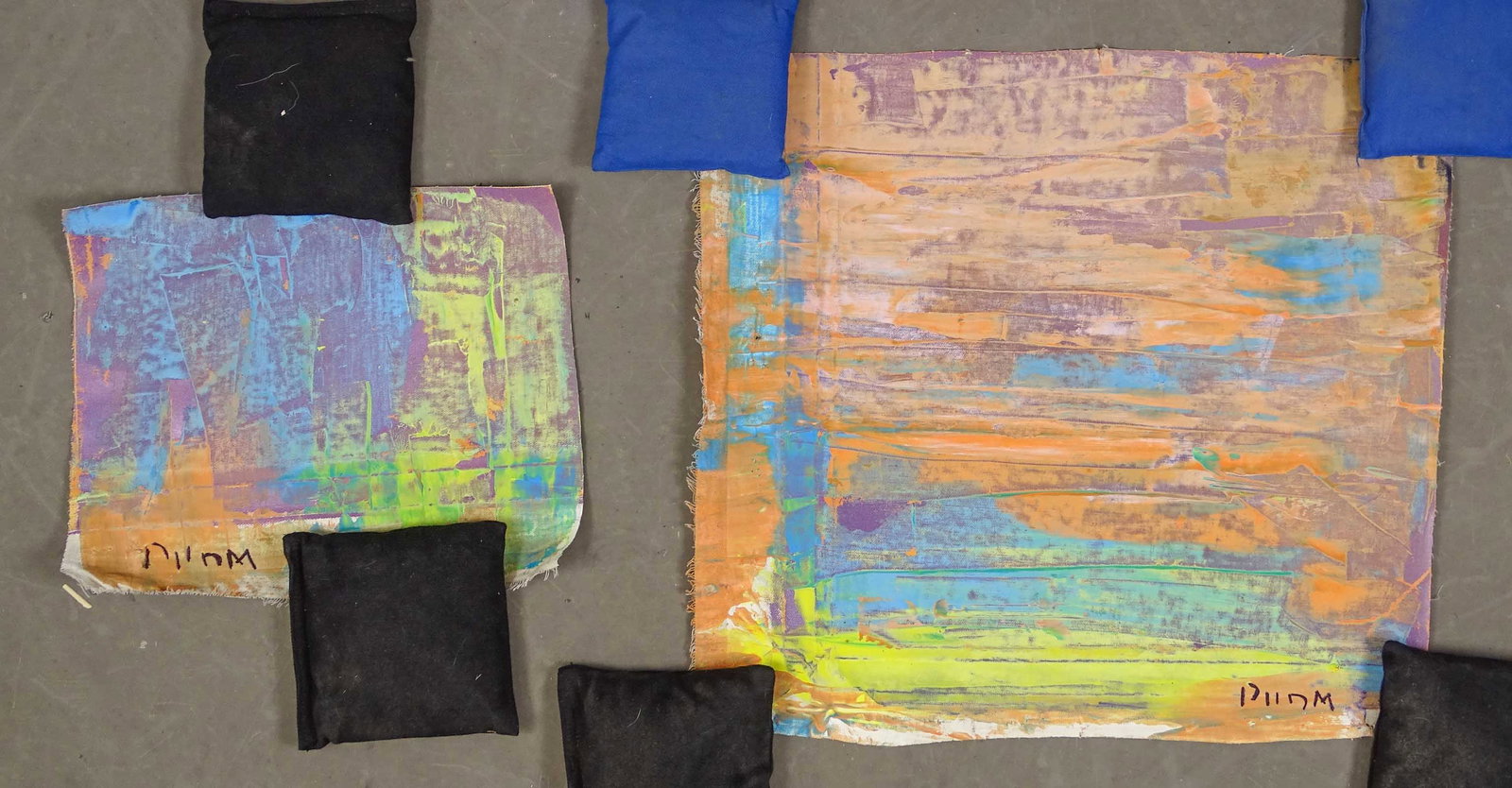 After Andrew Plum (b. 1965): Lot (2) paintings (rolled up canvas), attributed to Andrew Plum (b. 1965).