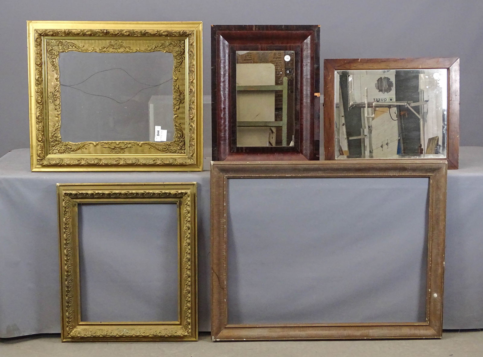 Frame Lot: Lot of (5) misc. early frames and mirrors.