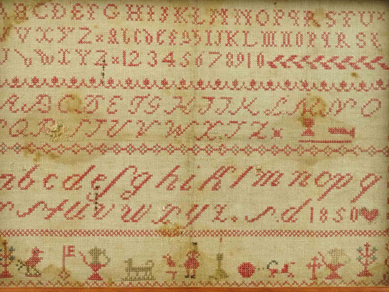 Antique Needlework Sampler - 2