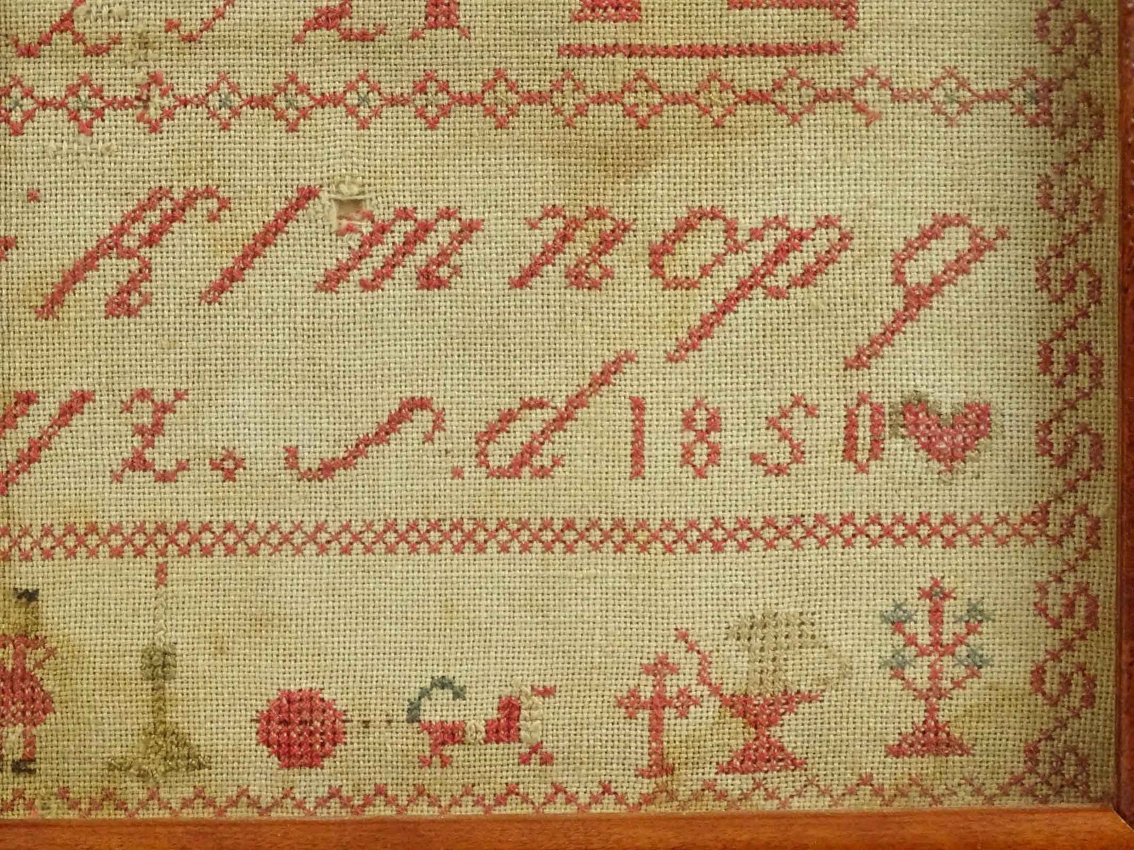 Antique Needlework Sampler - 5
