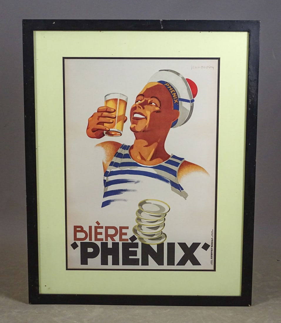Poster "BIERE PHENIX": Poster "BIERE PENIX". Overall in frame 34 1/2" x 27".