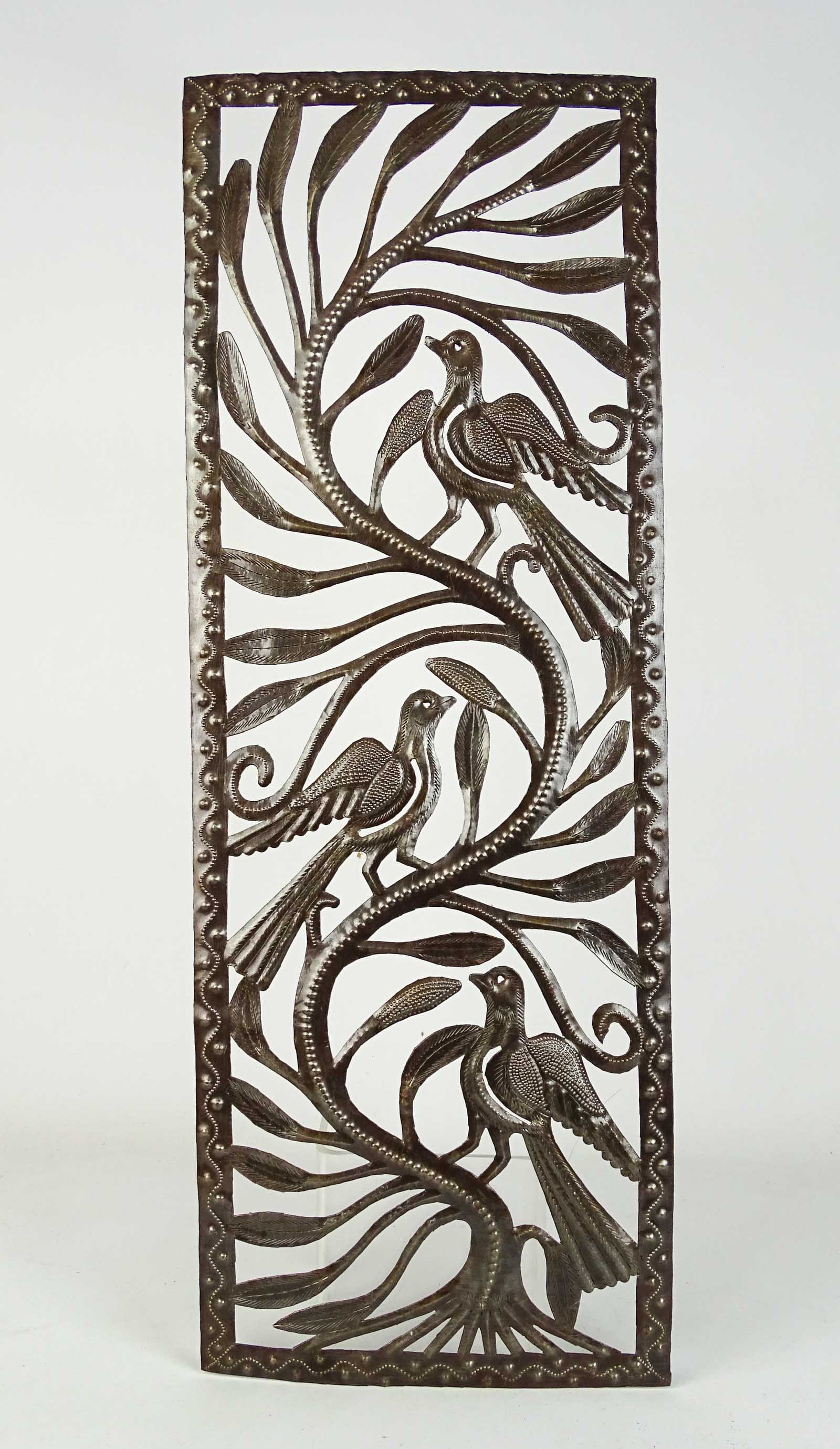 Metal Wall Art: Metal bird wall art. 10 1/2" x 27 1/2".