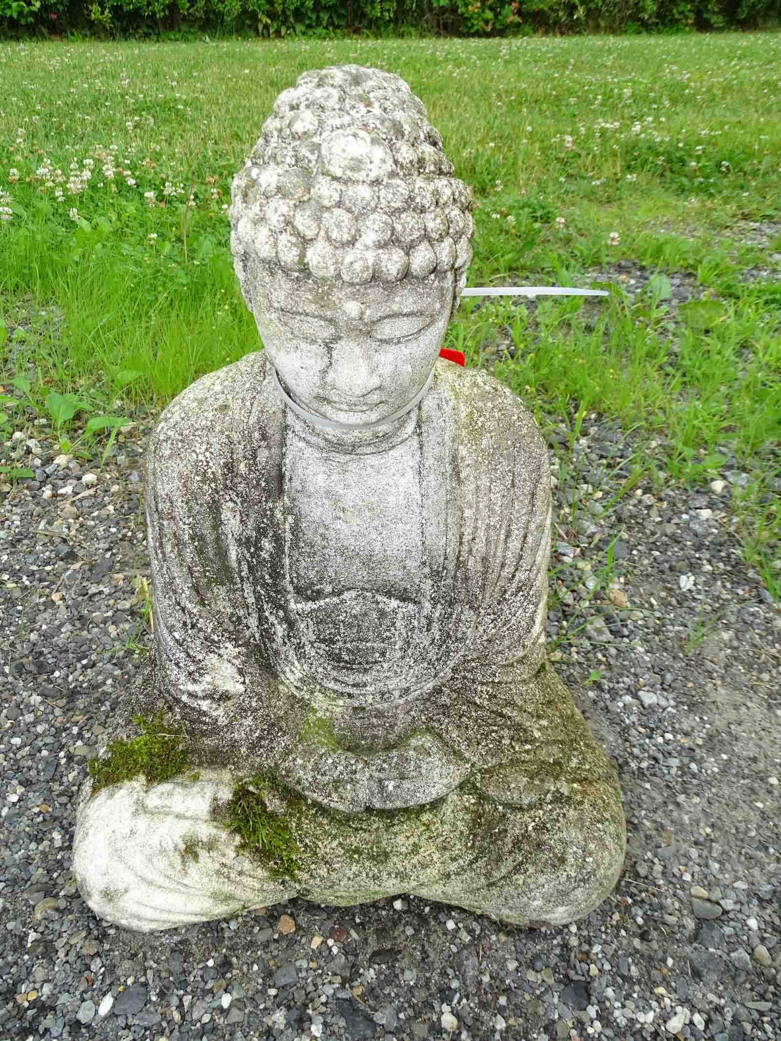 Poured Stone Buddha: Poured stone Buddha. 18" Ht..