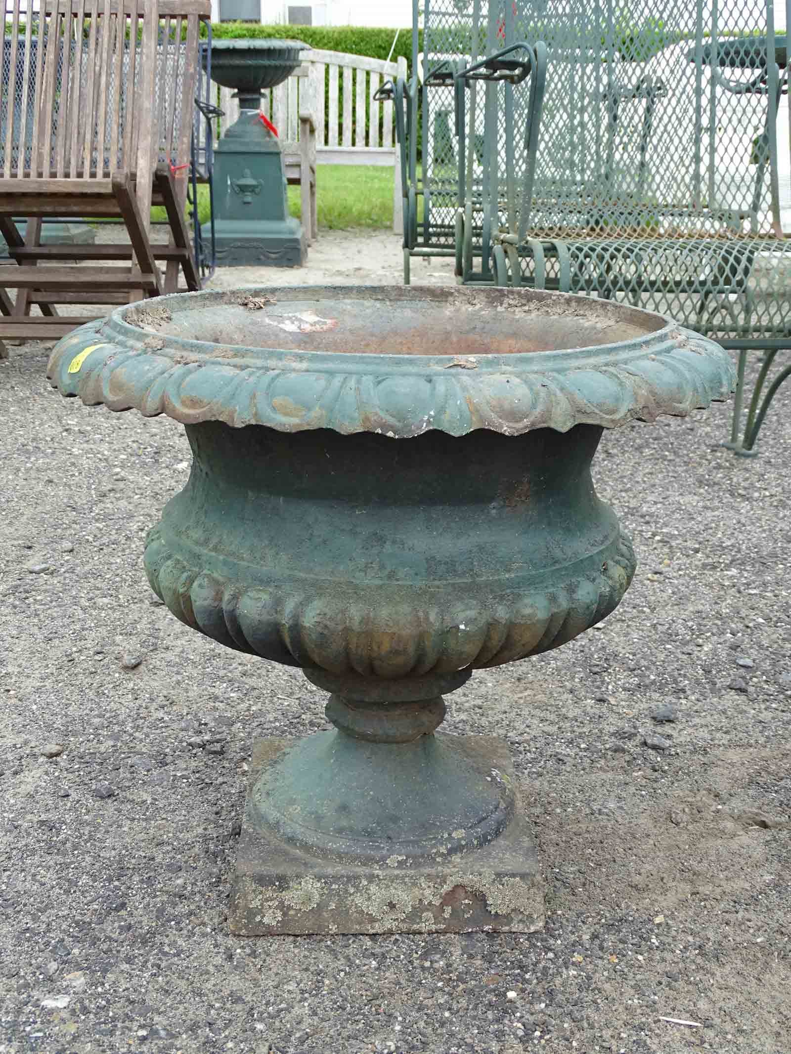 Pair Cast Iron Urns - 2