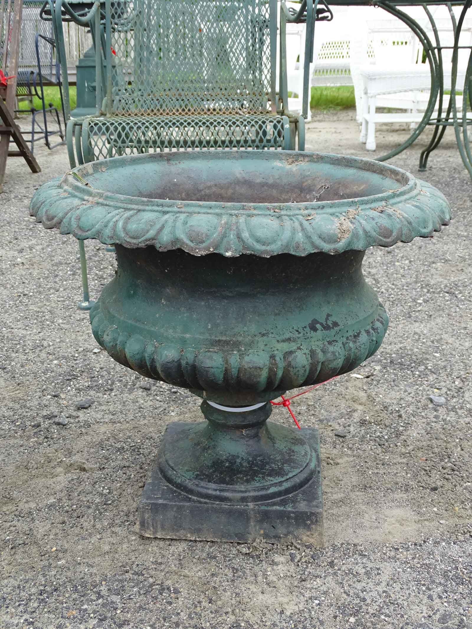 Pair Cast Iron Urns - 3