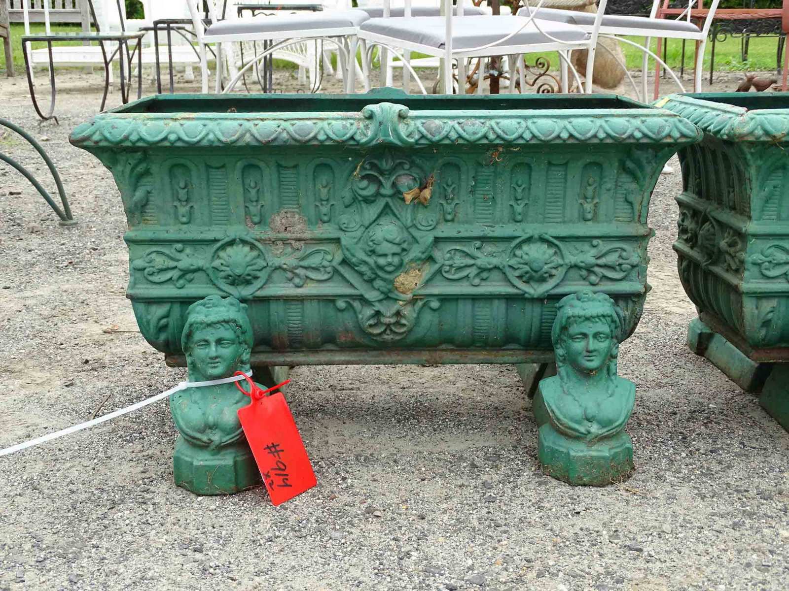 Pair Cast Iron Planters - 3