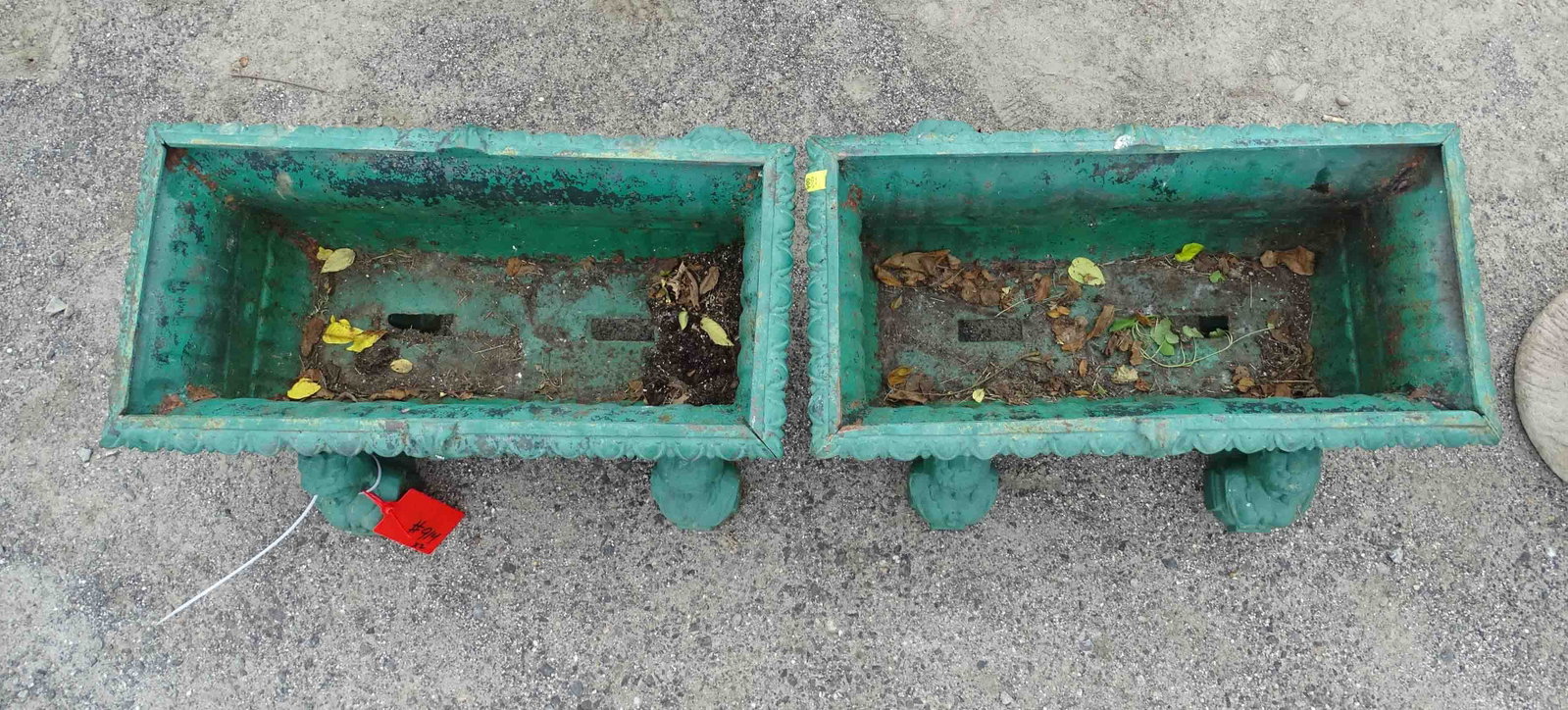 Pair Cast Iron Planters - 4