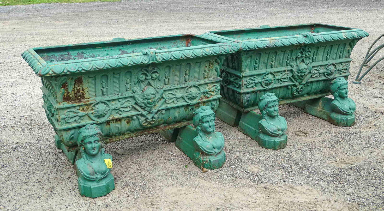 Pair Cast Iron Planters - 5