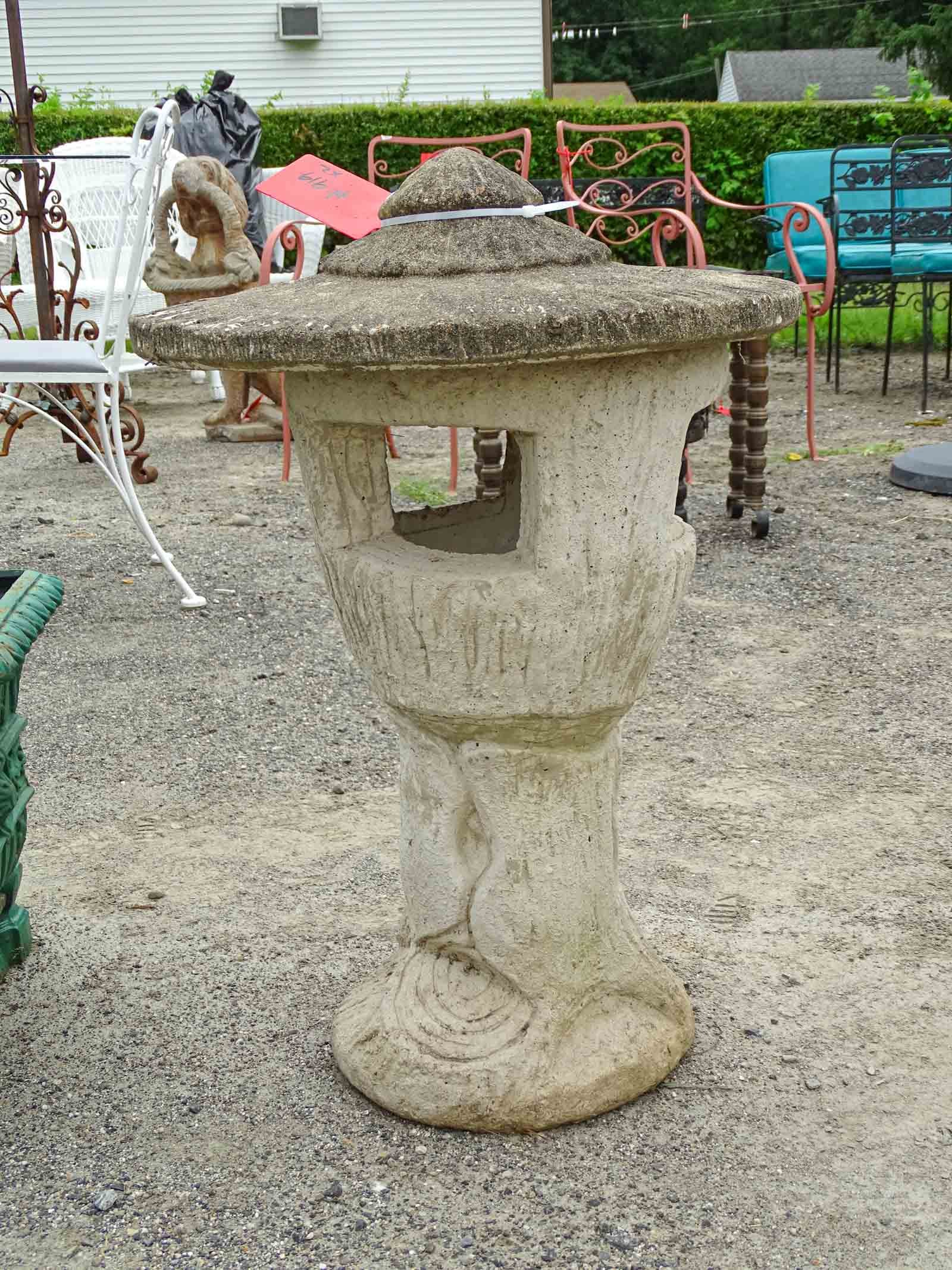 Pair Poured Stone Tree Statues - 3