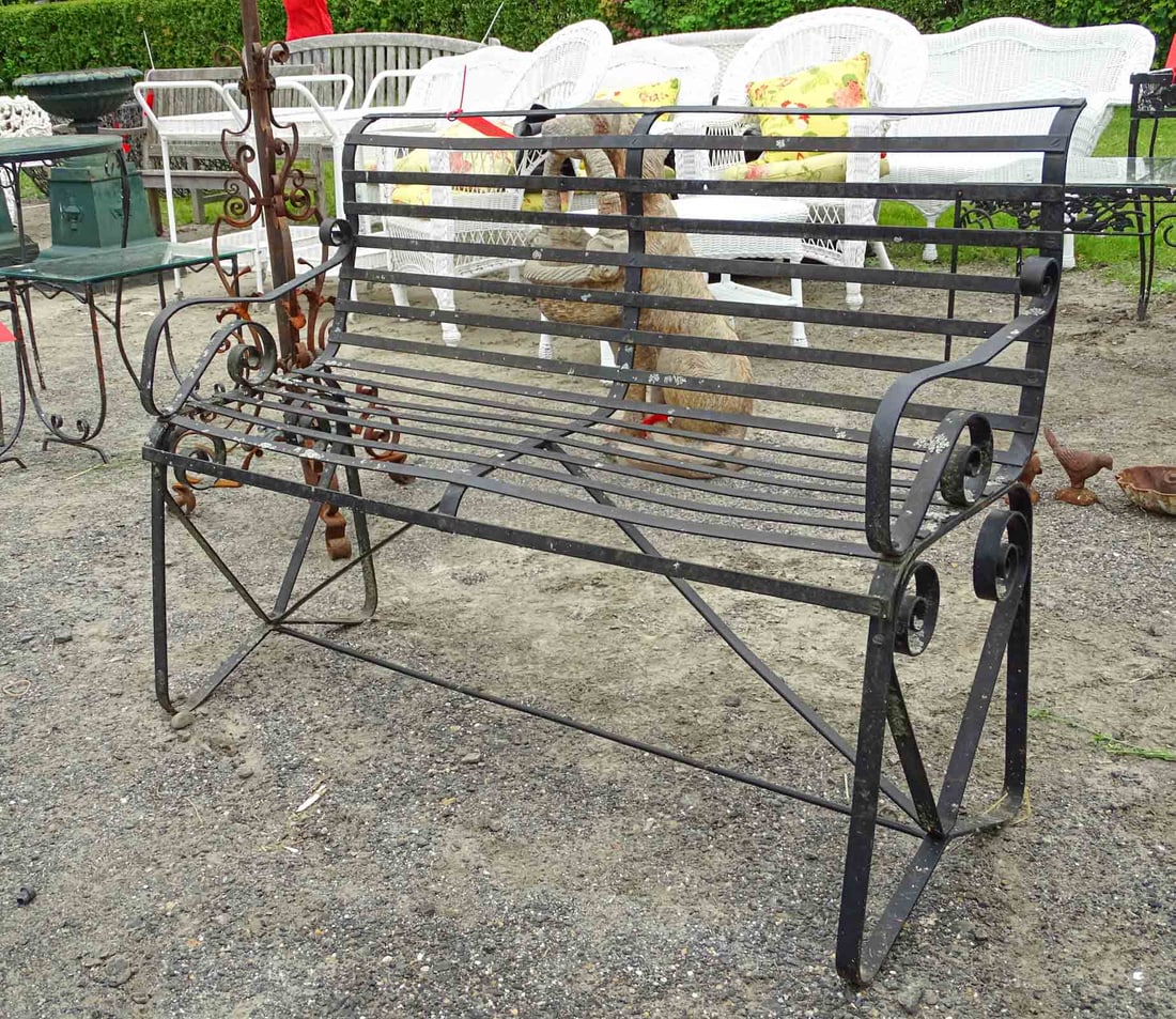 Wrought Iron bench: Wrought iron bench. 46" L..
