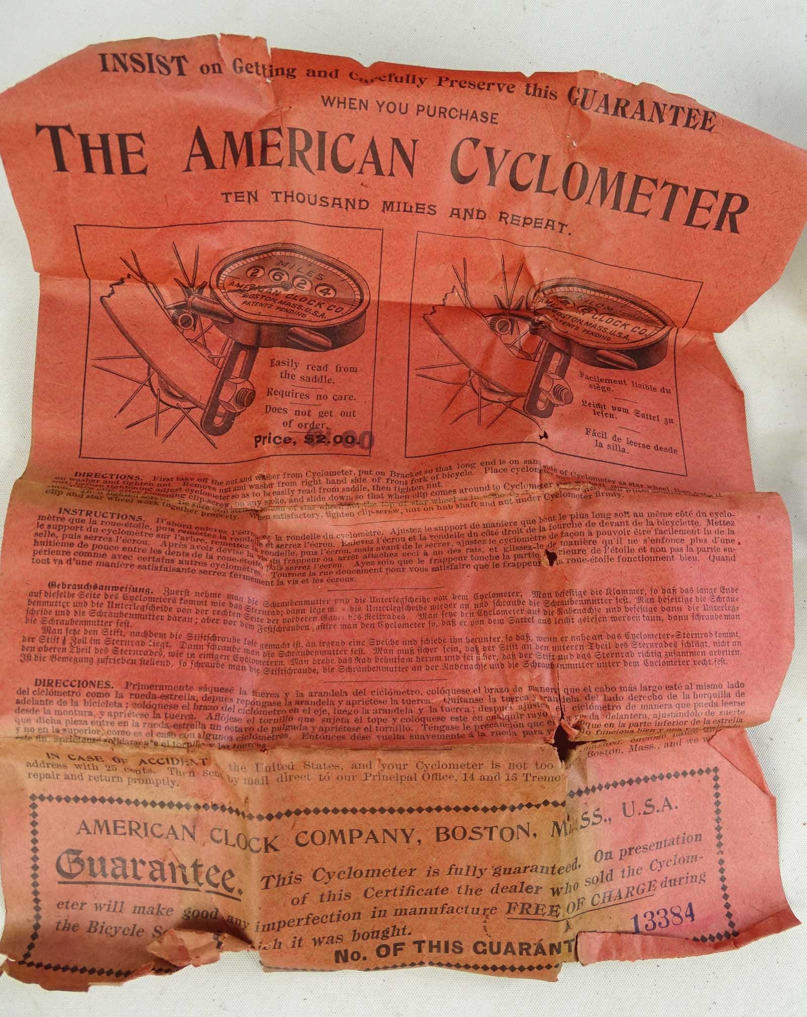 American Safety Cyclometer - 3