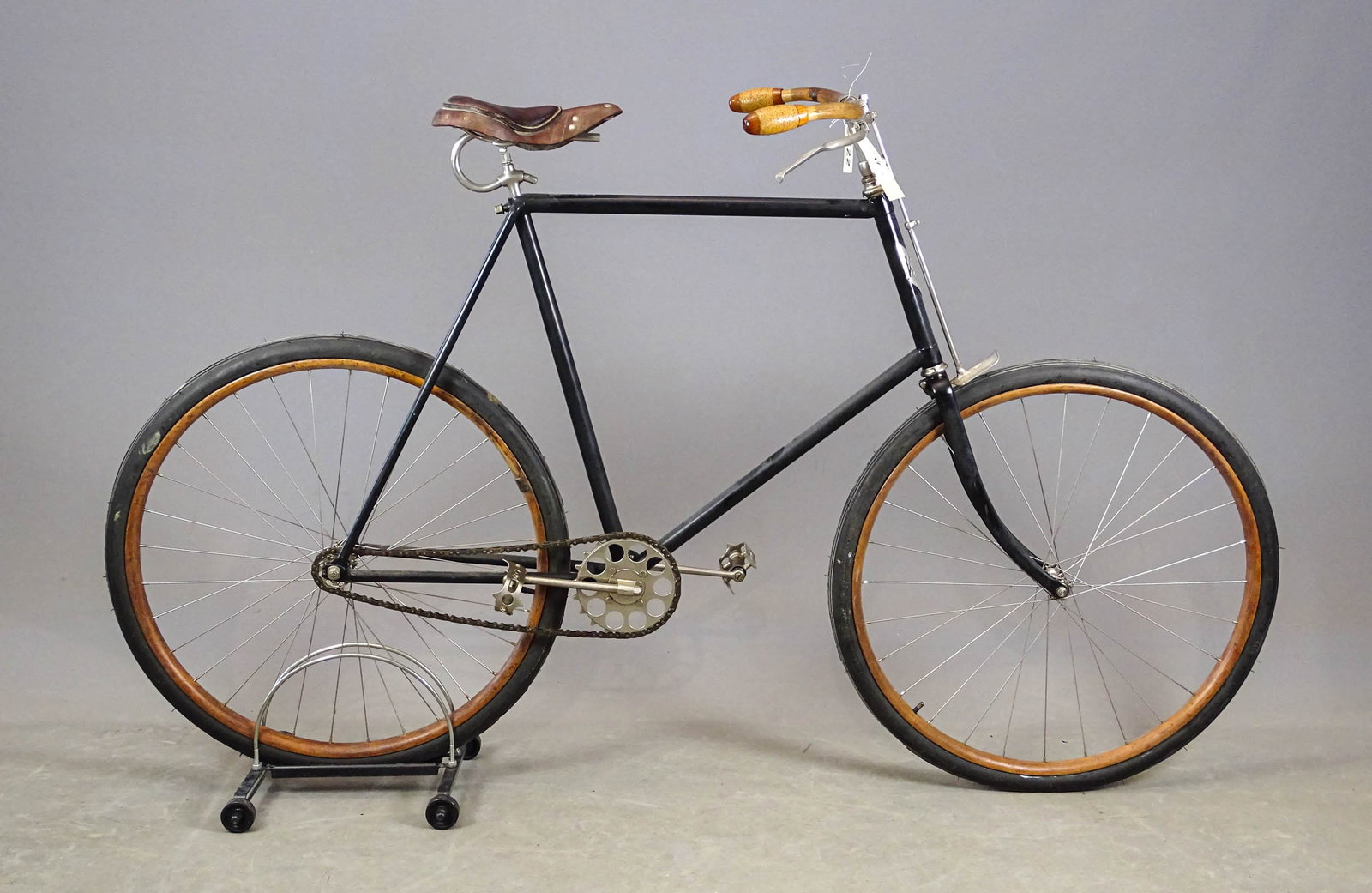 Victor Pneumatic Safety Bicycle: C 1880's Victor Pneumatic Safety bicycle. Large frame (24") restored by Craig Allen in Millville, NJ, USA. The leather seat was restored by a leather expert at Cycle Art in San Marcos, CA, USA. The