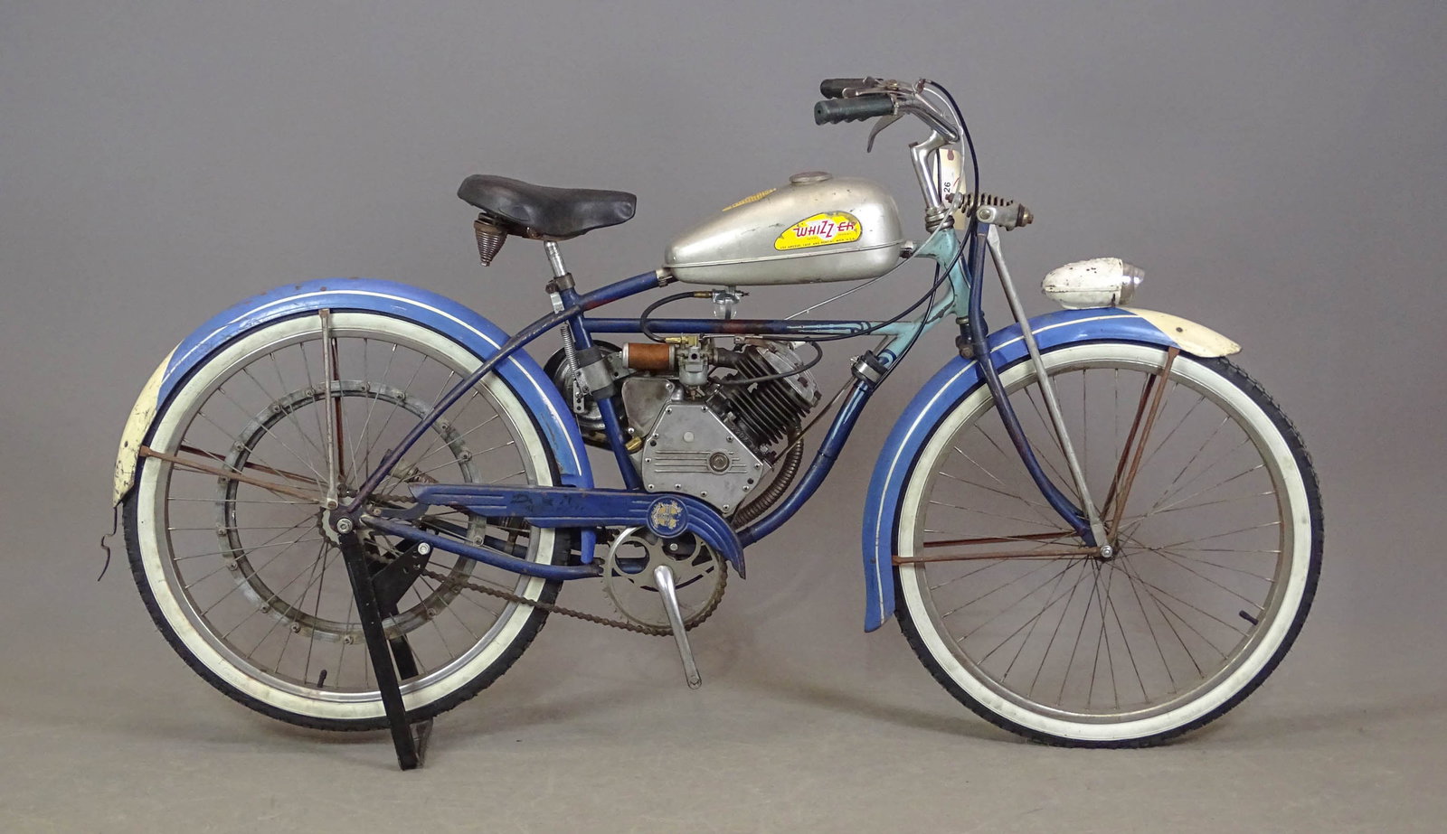 Schwinn Whizzer: Schwinn Whizzer, "Spitfire" H Motor (1947-49). All complete with carb, exhaust, belts, tank, control and cables.