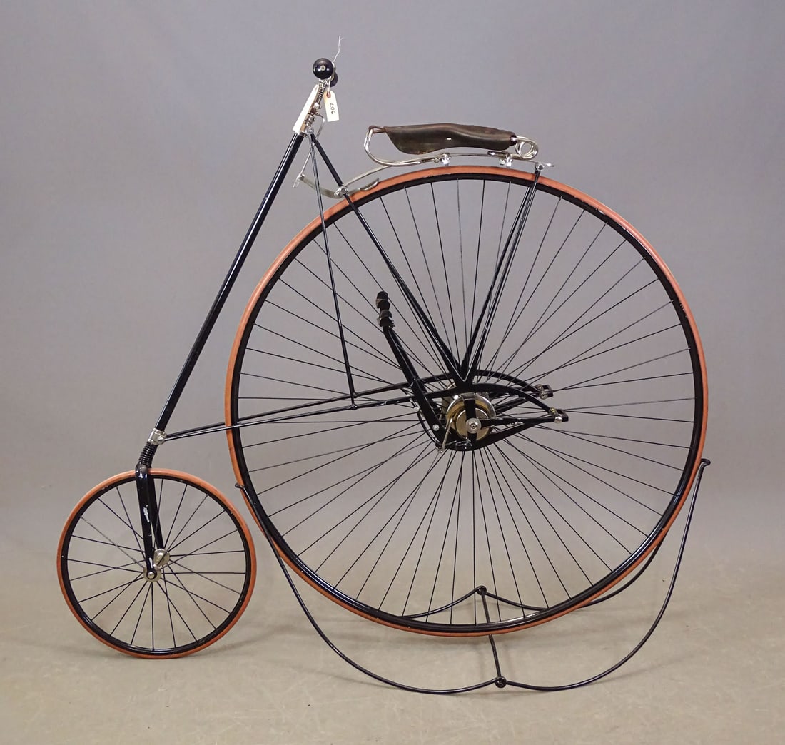 Star High Wheel Bicycle: C. 1880's Star High Wheel bicycle. Patented by George Pressey of Hammonton NJ, produced by H.B. Smith Machine Co. Smithville NJ. Good condition. Gary Sanderson Collection.