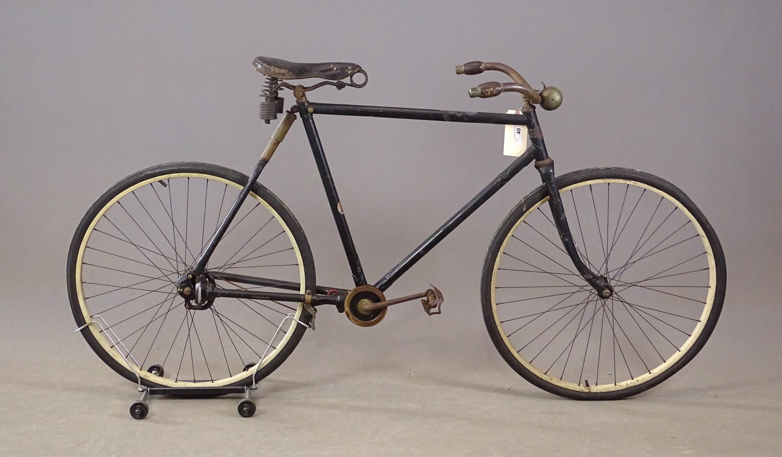 Rambler Chainless Pneumatic Safety Bicycle: Rambler Model 38 Chainless Pneumatic Safety bicycle. 22" frame. Cushion rear end, bell, saddle, matching pedals and grips. Original condition.