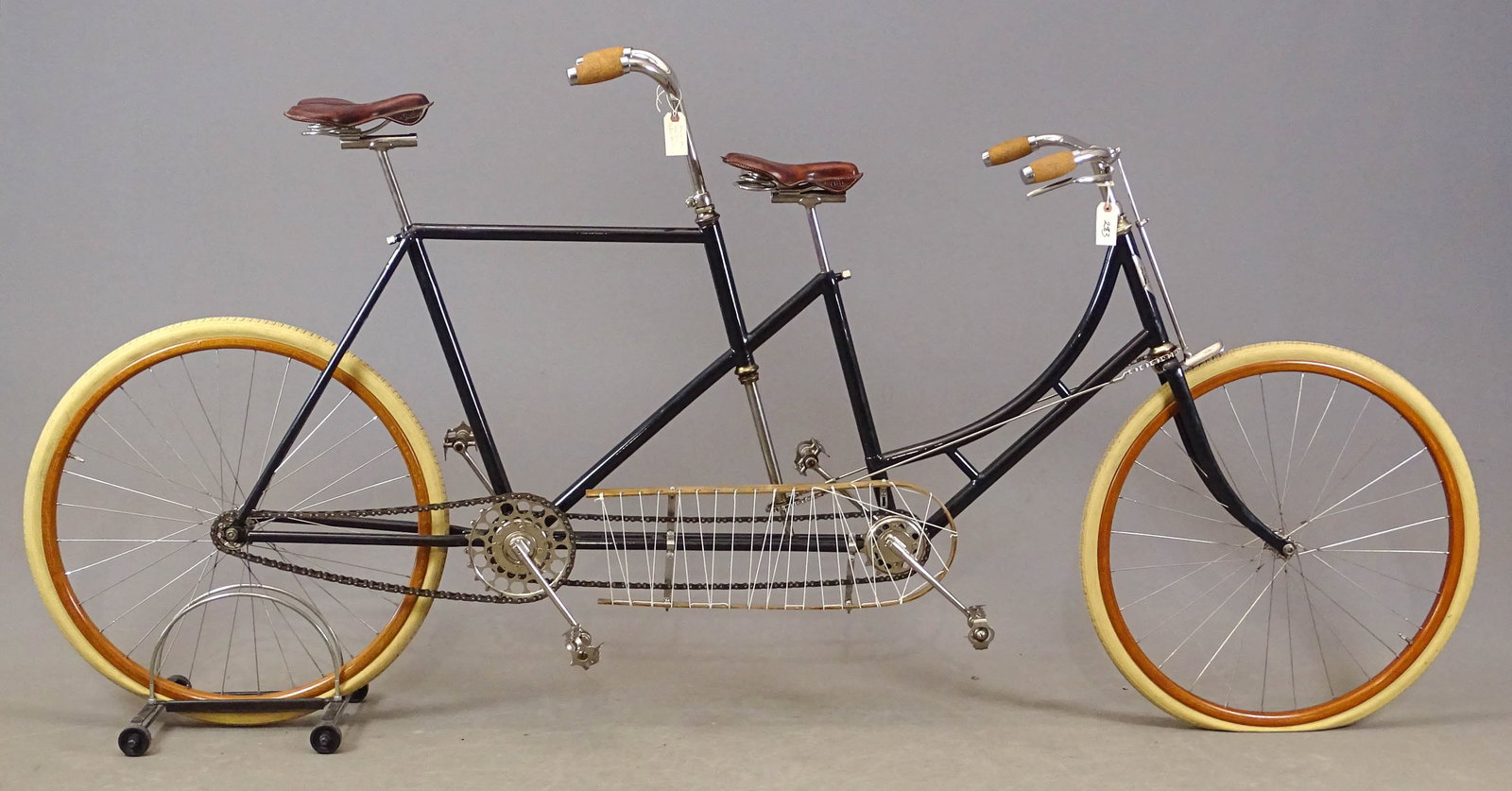 Victor Tandem Bicycle: Victor: tandem pneumatic safety bicycle. Complete. Restored by Craig Allen in 2010.. Built for lady on front seat and gent on the rear seat. In good like original condition and ready to ride. Gary