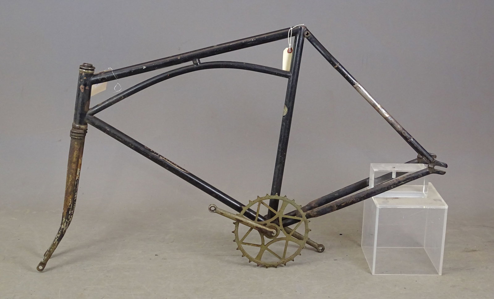 Early Bicycle Project: Early bicycle project. No saddle or handlebars. 18" frame. Gary Sanderson Collection.