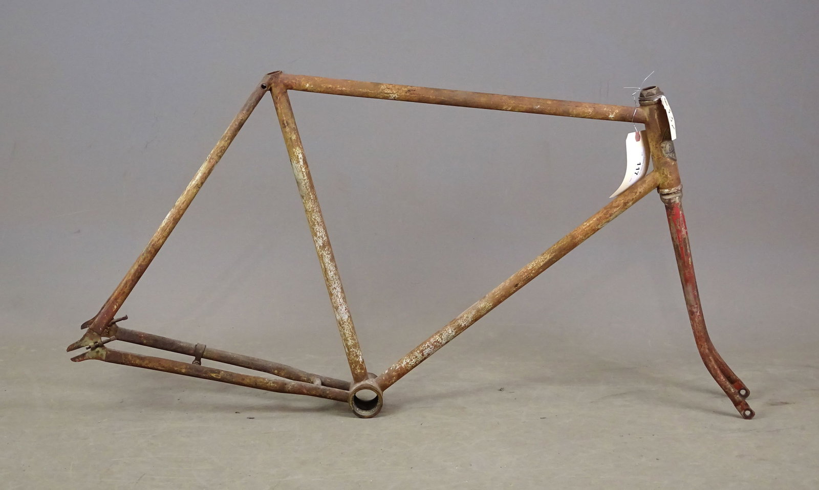 Ranger Project Bicycle: Ranger project bicycle. Early frame with badge. Modded out. As found. Gary Sanderson Collection.