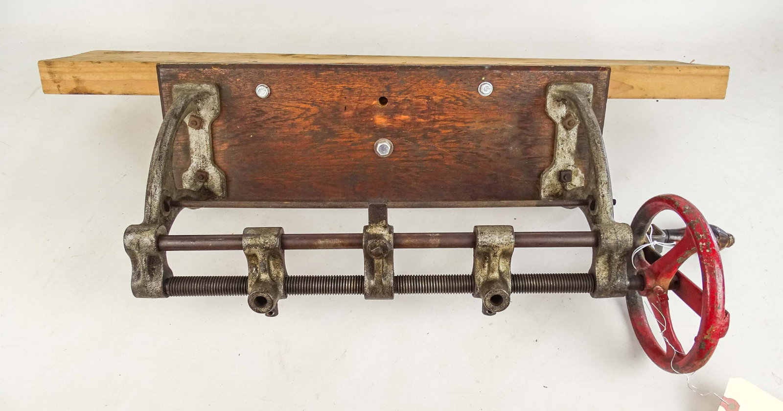 Bicycle Truing Stand: Early bicycle truing stand. 20" x 7" x 12". Fair condition. Gary Sanderson Collection.