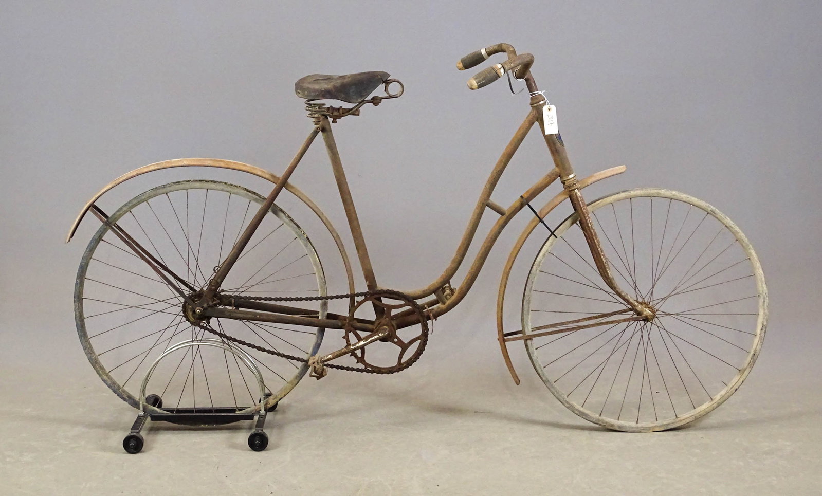Hawthorne Safety Bicycle: Hawthorne (Montgomery Wards) pneumatic safety bicycle. 22" frame with type a new departure coaster brake rear hub. Fair condition. Gary Sanderson Collection.