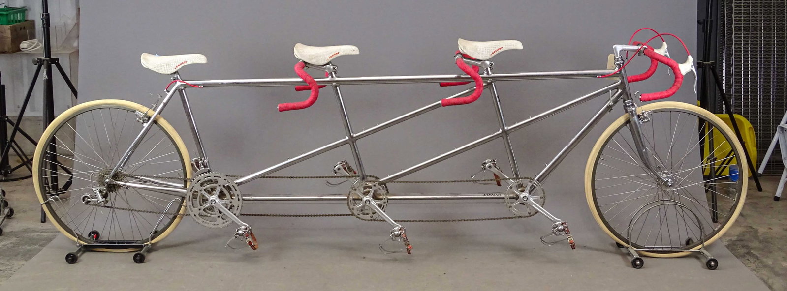 Santana Triplet Bicycle: Santana triplet bicycle. Made in California. Good condition. Campagnolo equipped. Mark Mattei Collection.
