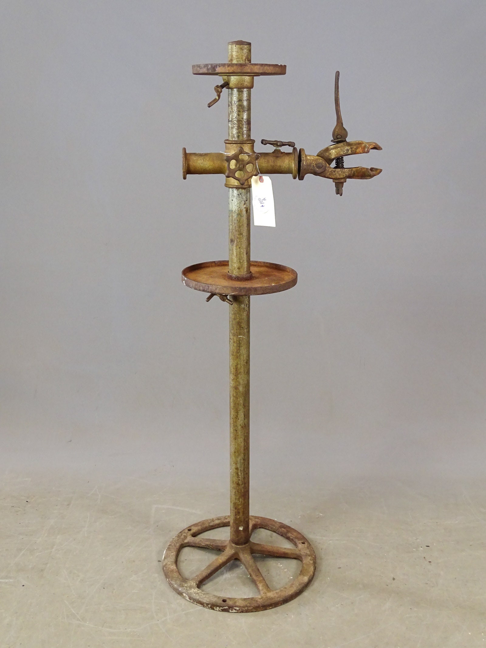 Bicycle Work Stand: Vintage iron bicycle work stand. 56" Ht..