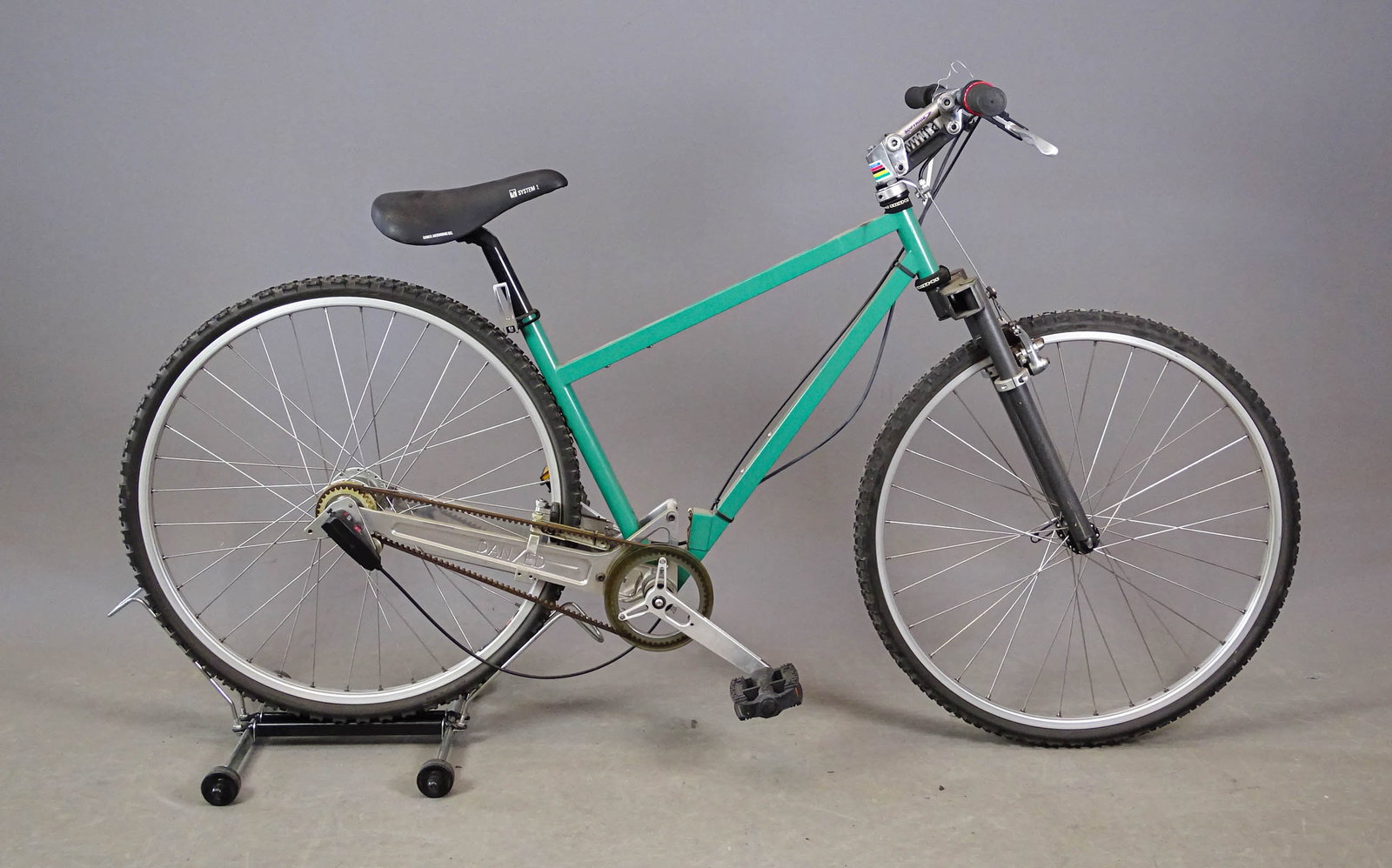 Unusual Dan/Ed Belt Driven Bicycle: Unusual Dan/Ed belt driven square frame bicycle. Good condition. Mark Mattei Collection.