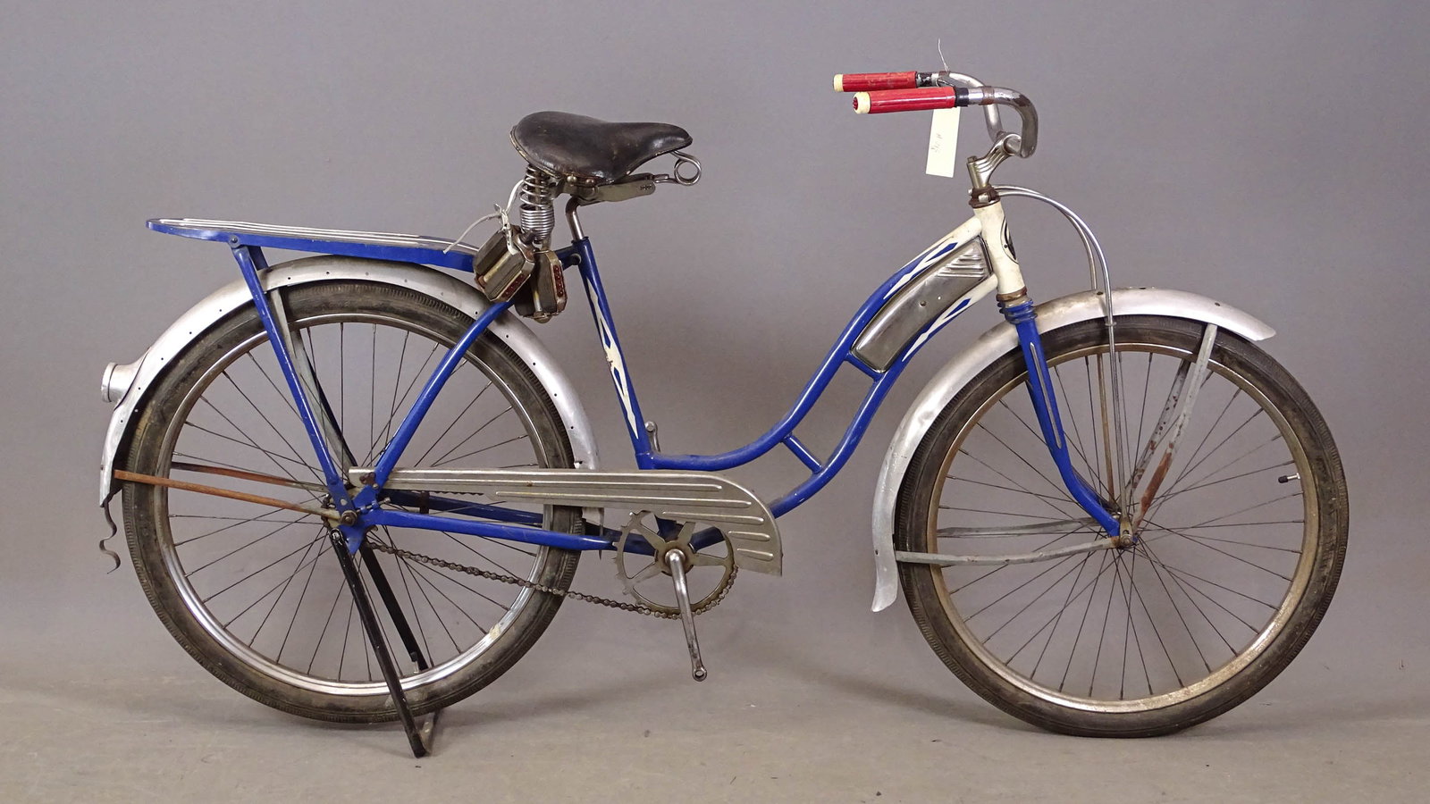 Black Beauty Bicycle: Pre-War Black Beauty tank bicycle. 19" frame. Fair condition.