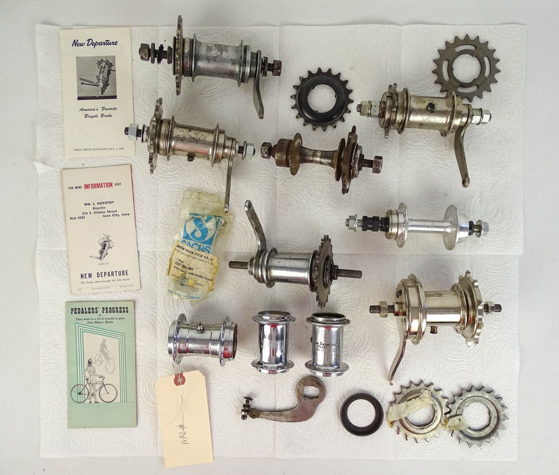 New Departure Parts: Lot of New Departure hubs and bearings. Gary Sanderson Collection.