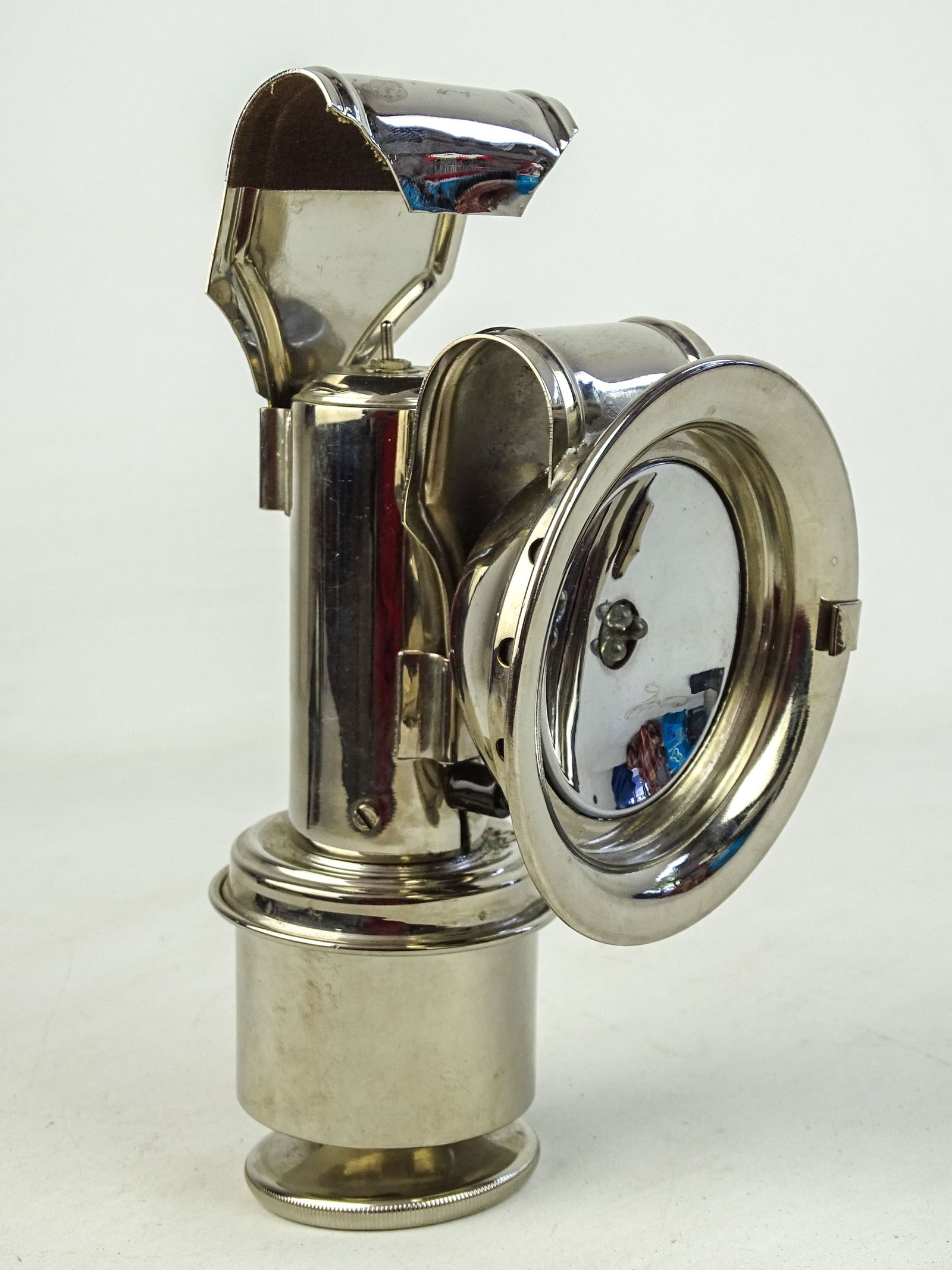 Bicycle Lamp: Bicycle reflector lamp with top bracket. 9" Ht.. Good condition. Gary Sanderson Collection.