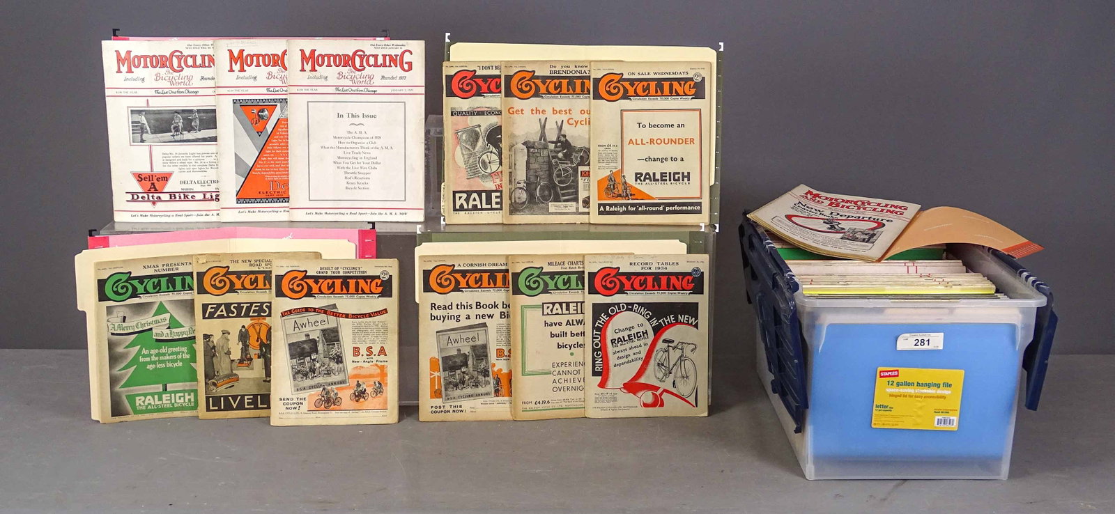 Motorcycle and Bicycle Illustrated Magazines Lot: Lor of assorted Motorcycle and Bicycling Illustrated magazines, Cycling magazine etc.. Gary Sanderson Collection.