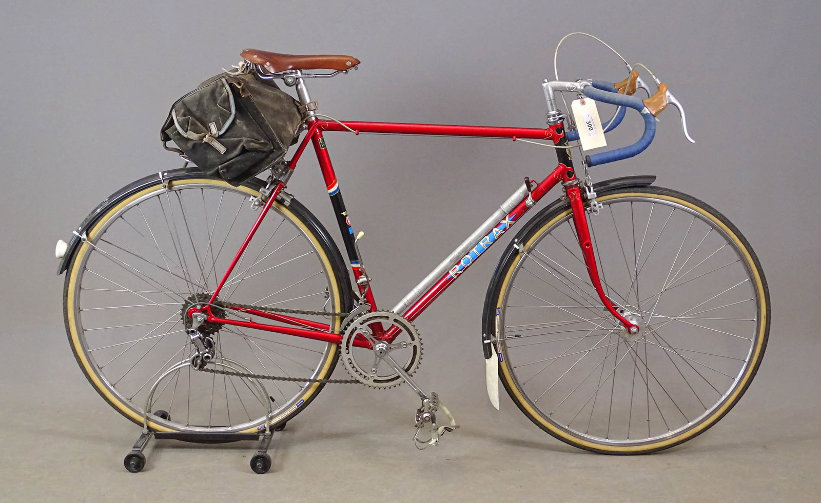 Rotrax Racing Bicycle: Rotrax racing bicycle. Comes with various accessories. Good condition. Glenn Eames Collection Burlington Vermont.