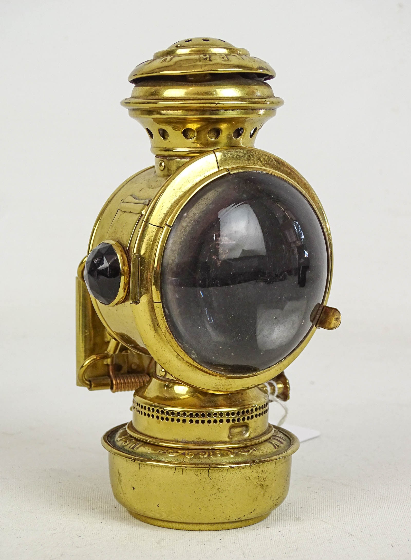 The Dazzler Bicycle Lamp: The Dazzler bicycle lamp. M.B. Co., N.Y.. All brass. 6" Ht.. Good condition.