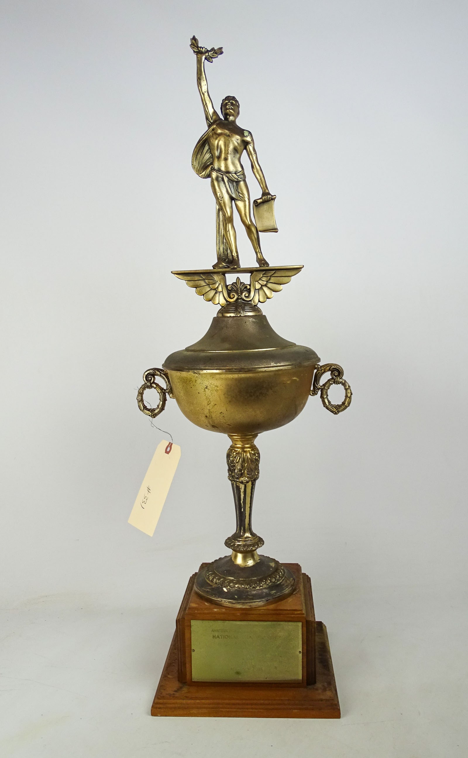 Vintage Trophy: Vintage trophy. Worn label. 32" Ht.. Fair condition.