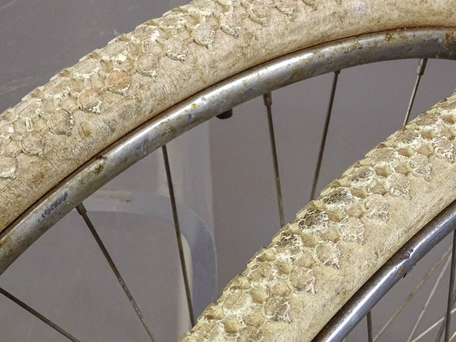 Pair White Tires on Rims - 3