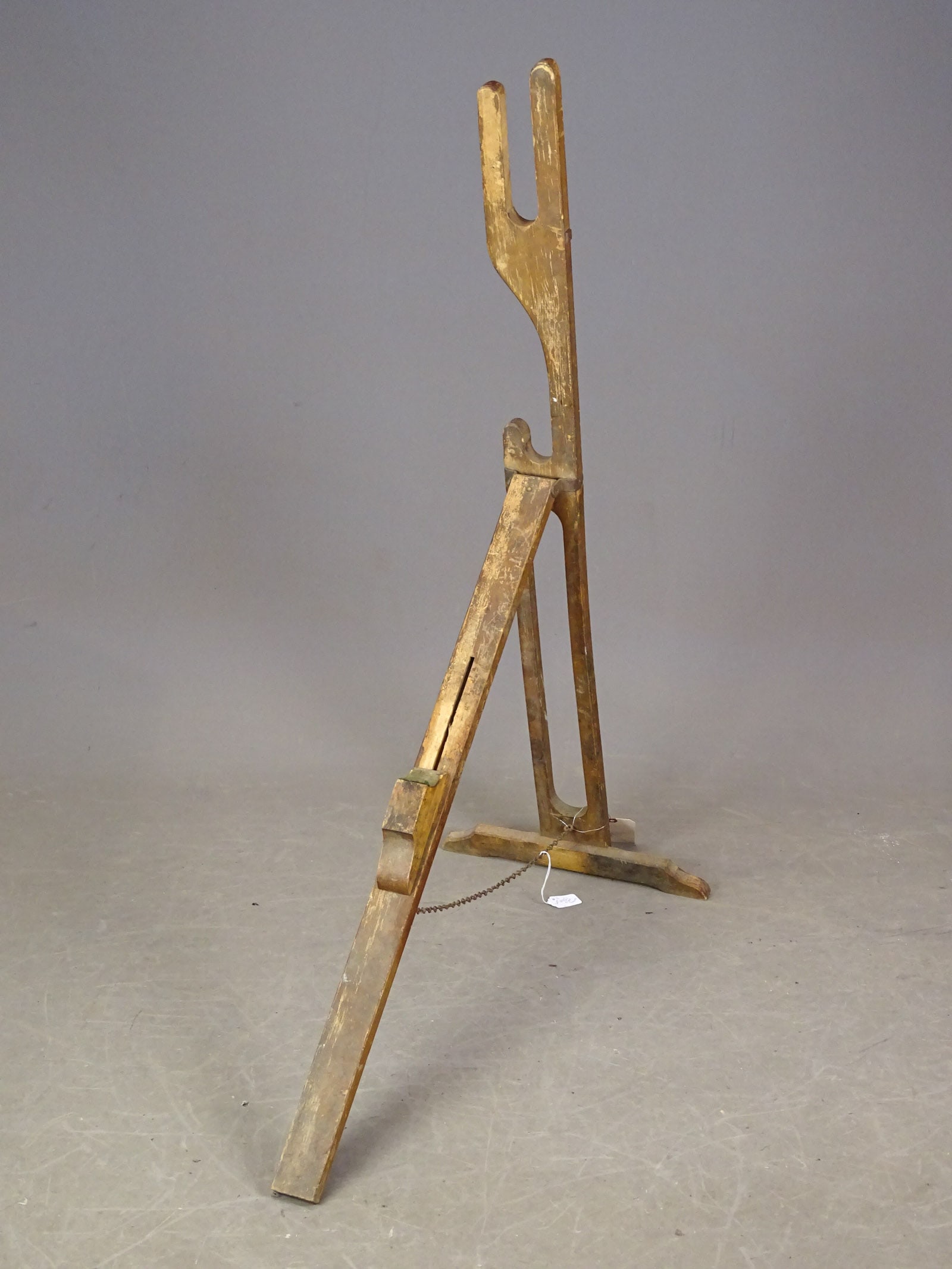 Wooden Ajax Stand: Wooden Ajax Safety stand. Good condition. Glenn Eames Collection Burlington Vermont.