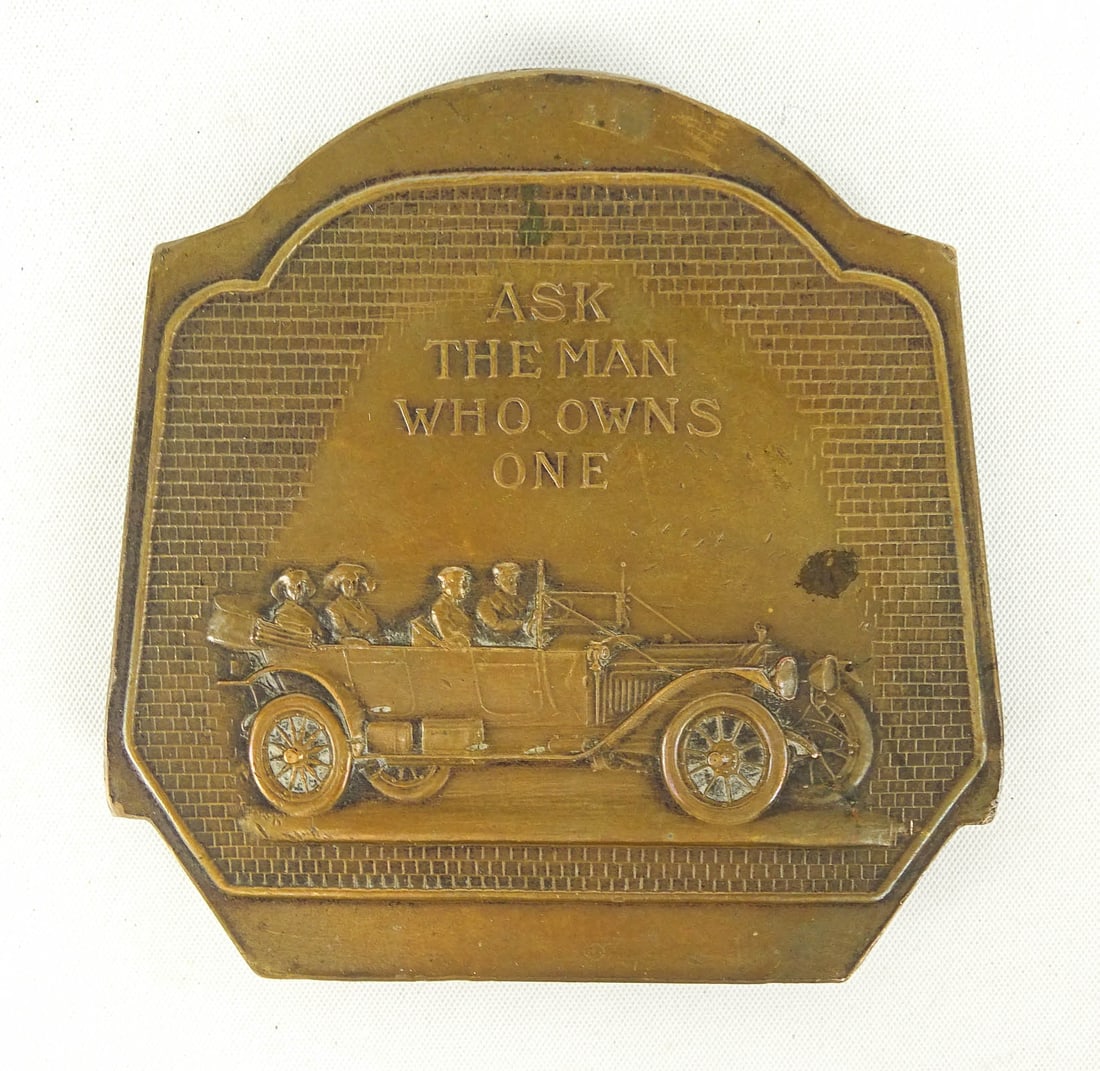 Packard Bronze Paperweight: Packard bronze paperweight. 3 1/2" x 3 1/2". Good condition.