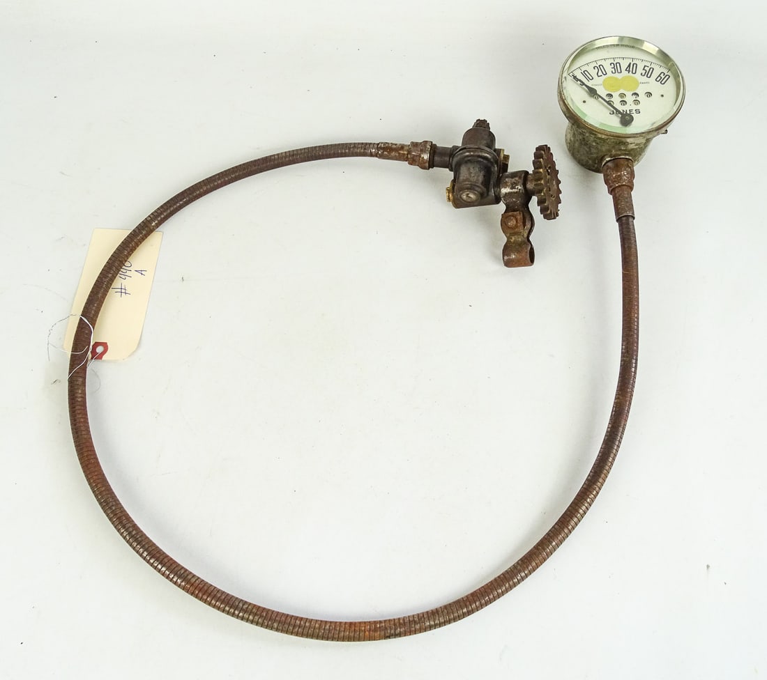 Jones Speedo, Cable & Drive: Jones 60MPH speedo, cable and drive. 48" cable. Good condition.